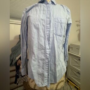 Elegant Sky Blue Women's Button Down Shirt